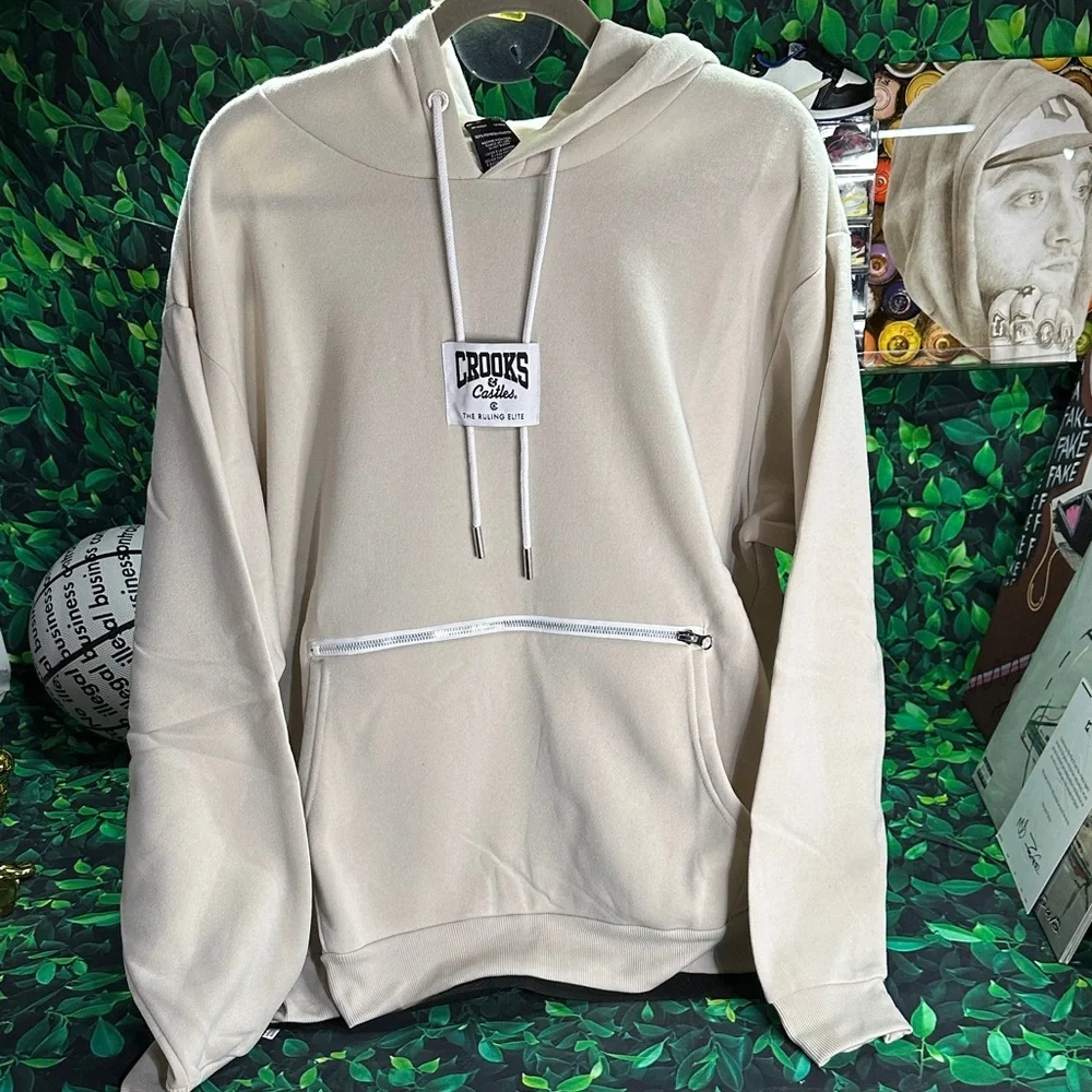 Crooks & Castles Off-White Hoodie Size Large NWT - Picture 1 of 4